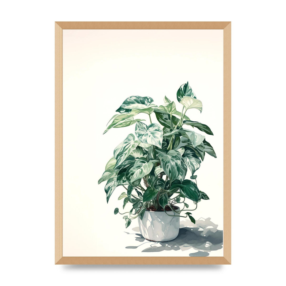 Muted House Plant in 2D Risograph
