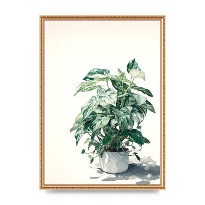 Muted House Plant in 2D Risograph