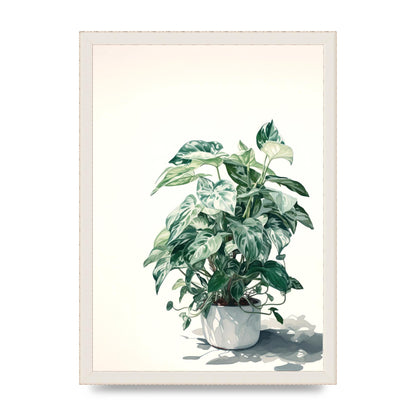 Muted House Plant in 2D Risograph