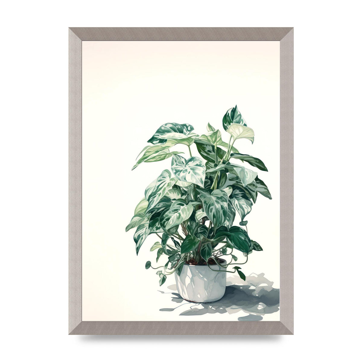 Muted House Plant in 2D Risograph