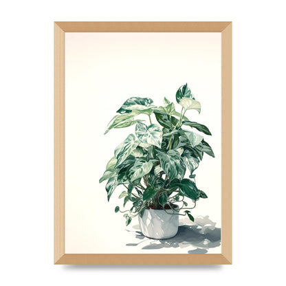 Muted House Plant in 2D Risograph