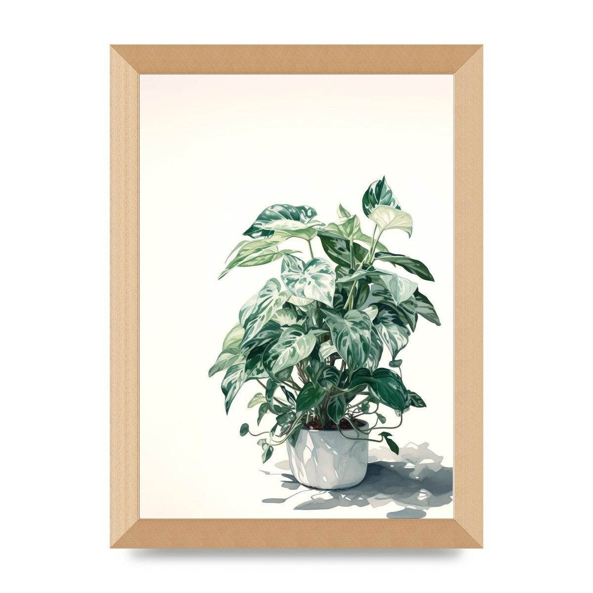 Muted House Plant in 2D Risograph