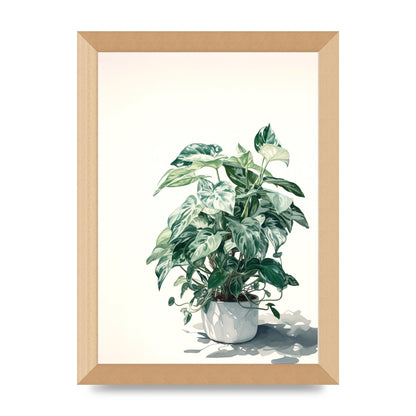 Muted House Plant in 2D Risograph