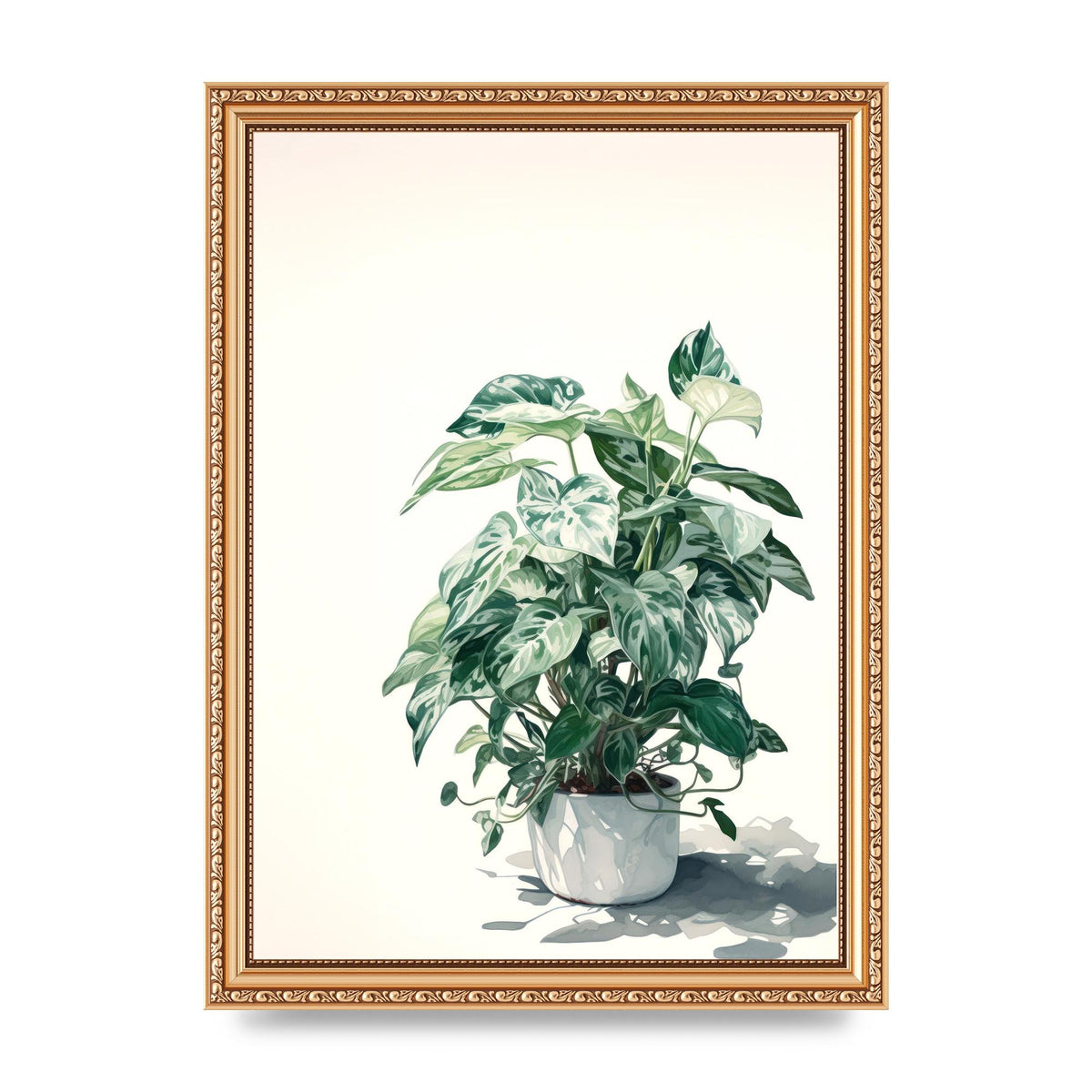 Muted House Plant in 2D Risograph