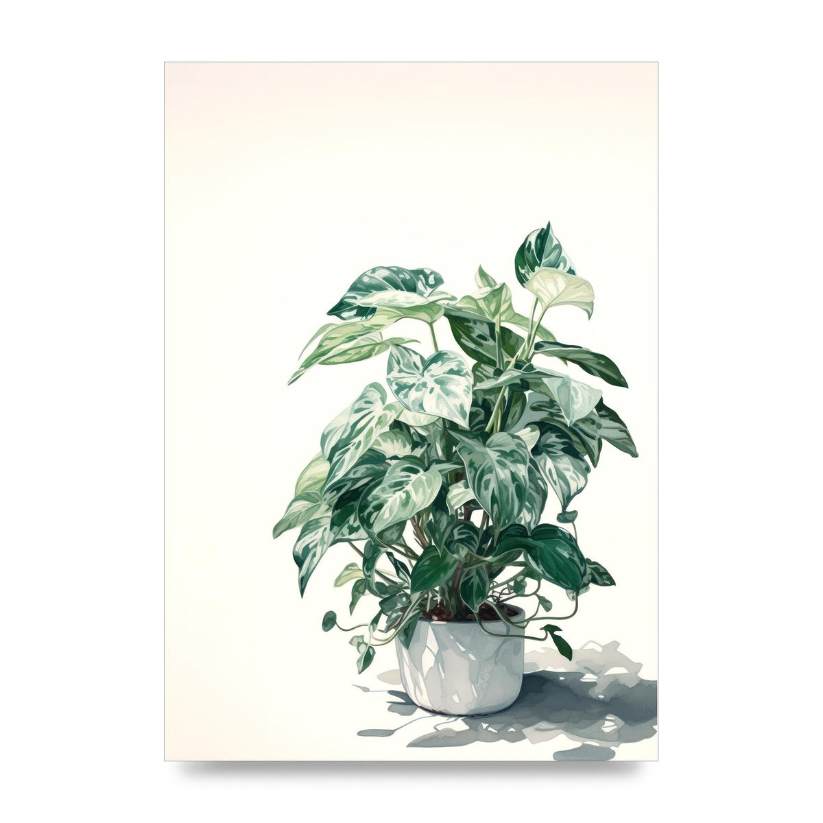 Muted House Plant in 2D Risograph