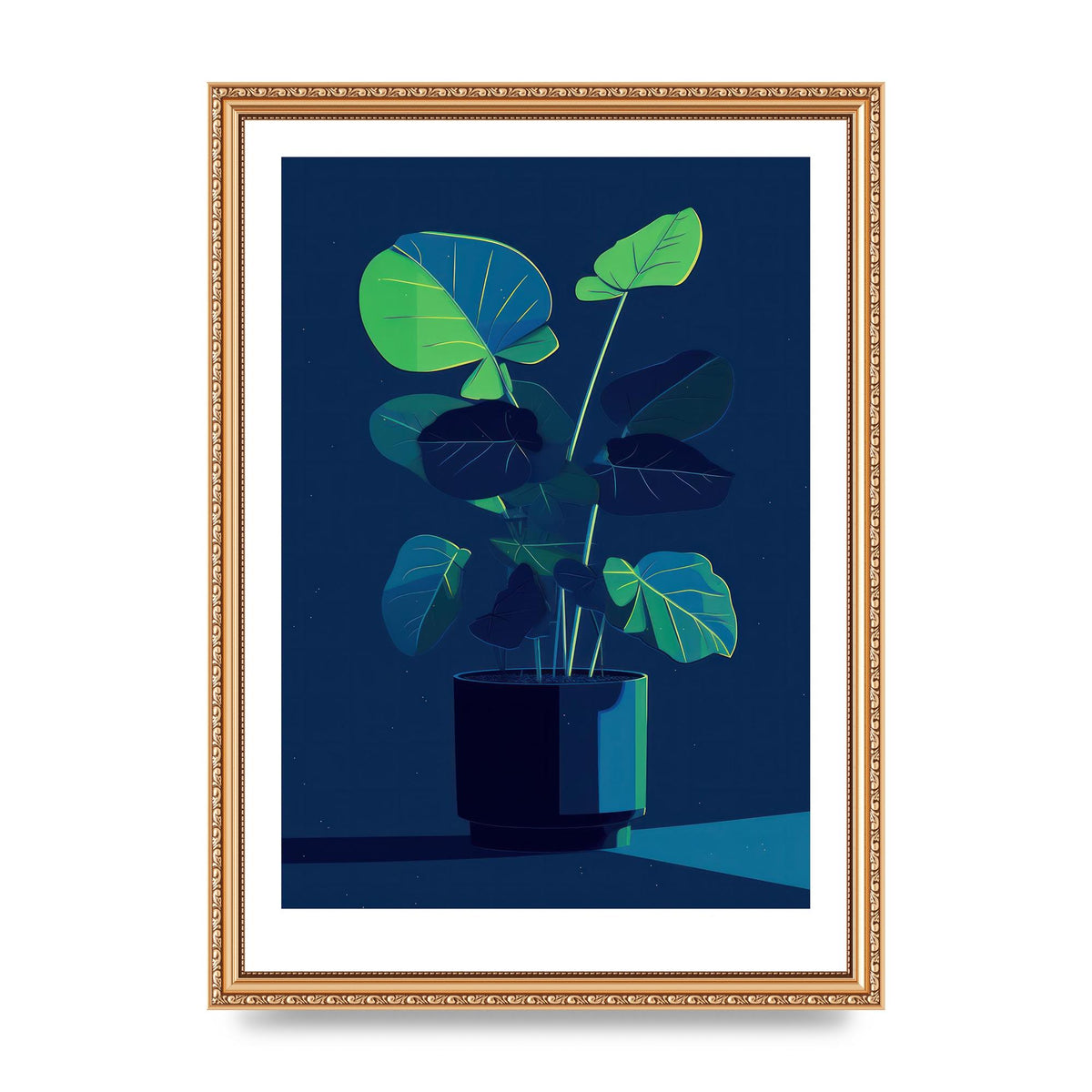 Bold 2D House Plant Blue Void Redux