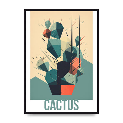 Suprematist Cactus Risograph Design