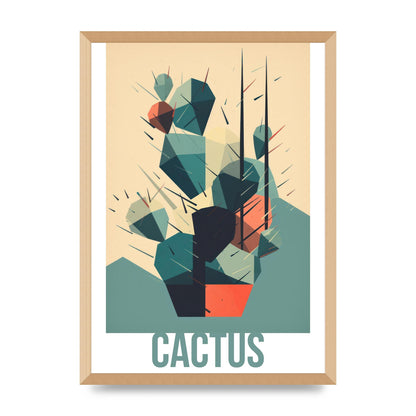 Suprematist Cactus Risograph Design