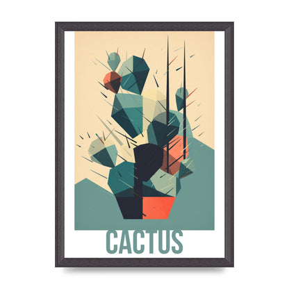 Suprematist Cactus Risograph Design