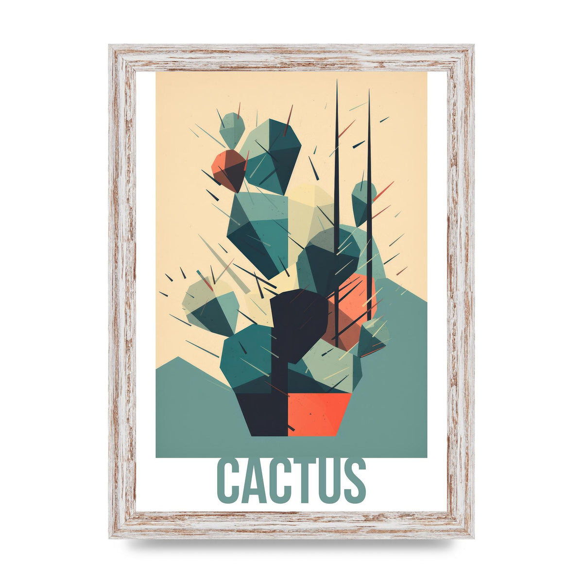 Suprematist Cactus Risograph Design