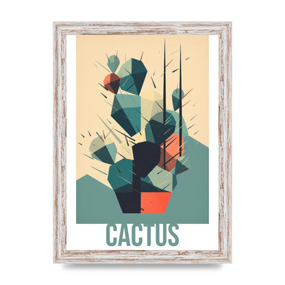 Suprematist Cactus Risograph Design