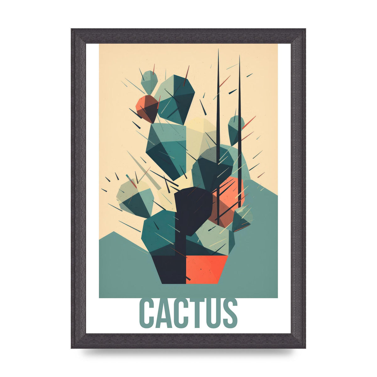 Suprematist Cactus Risograph Design