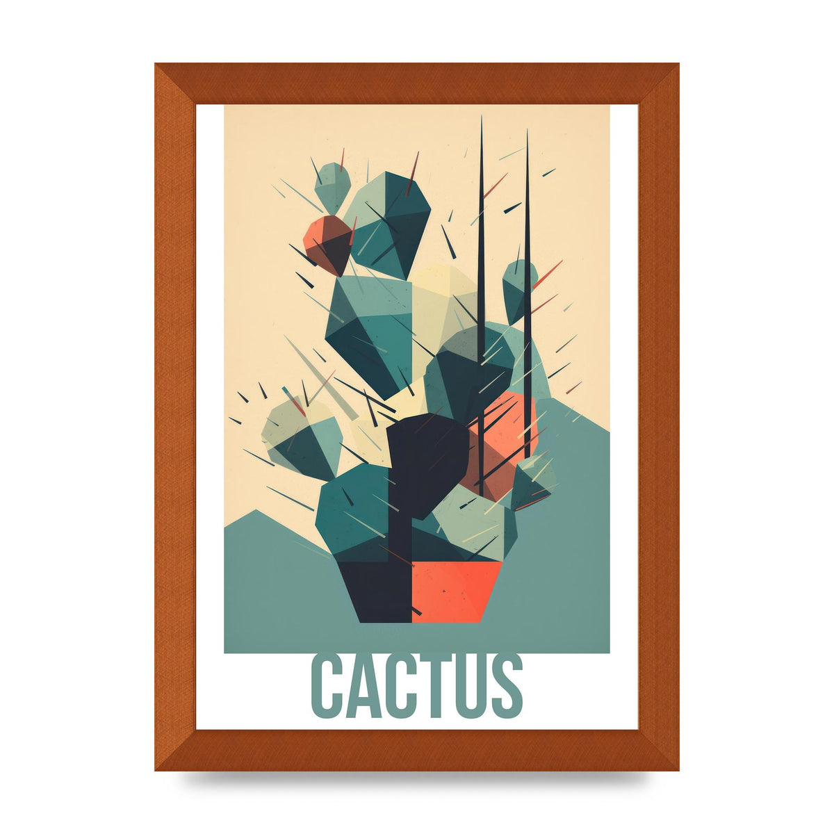 Suprematist Cactus Risograph Design