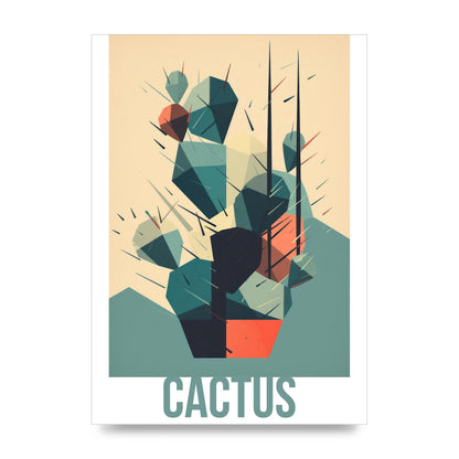 Suprematist Cactus Risograph Design