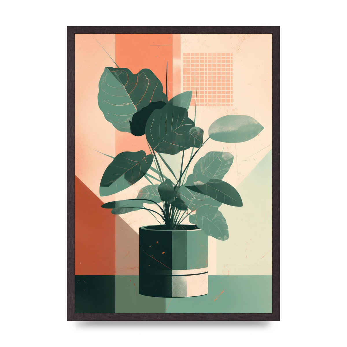 2D Home Plant with Risograph Textures