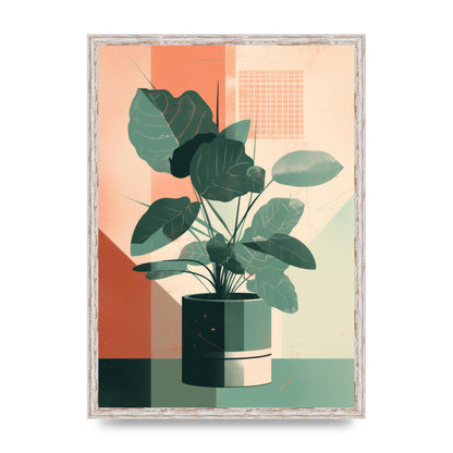 2D Home Plant with Risograph Textures