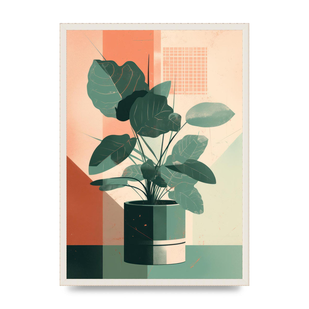 2D Home Plant with Risograph Textures