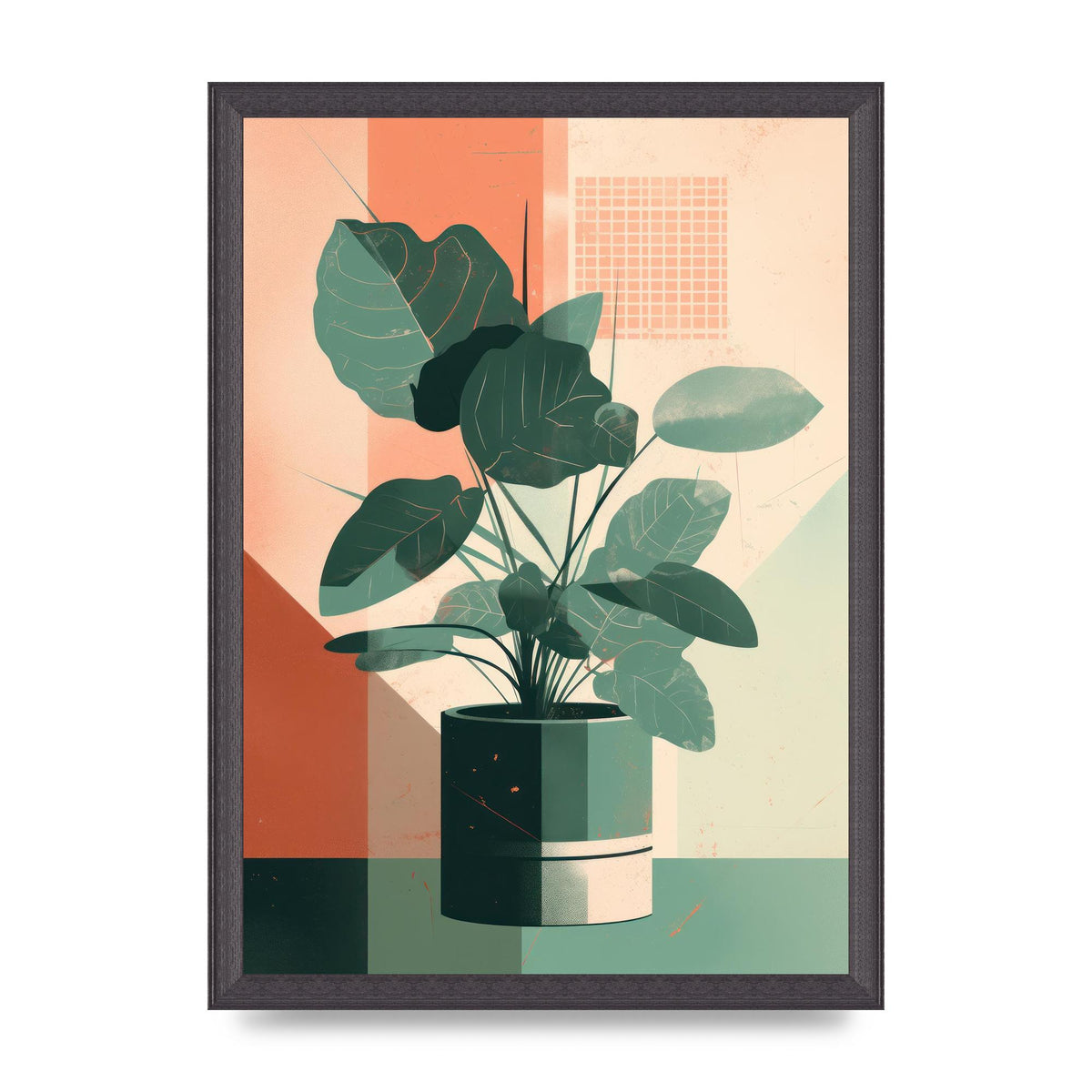 2D Home Plant with Risograph Textures