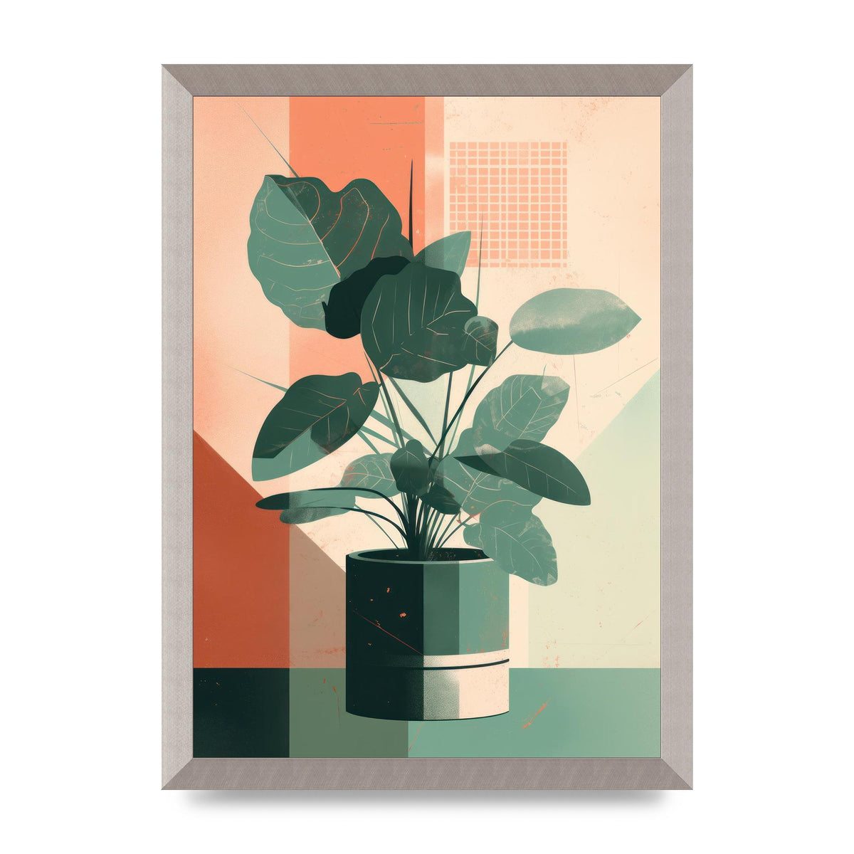 2D Home Plant with Risograph Textures