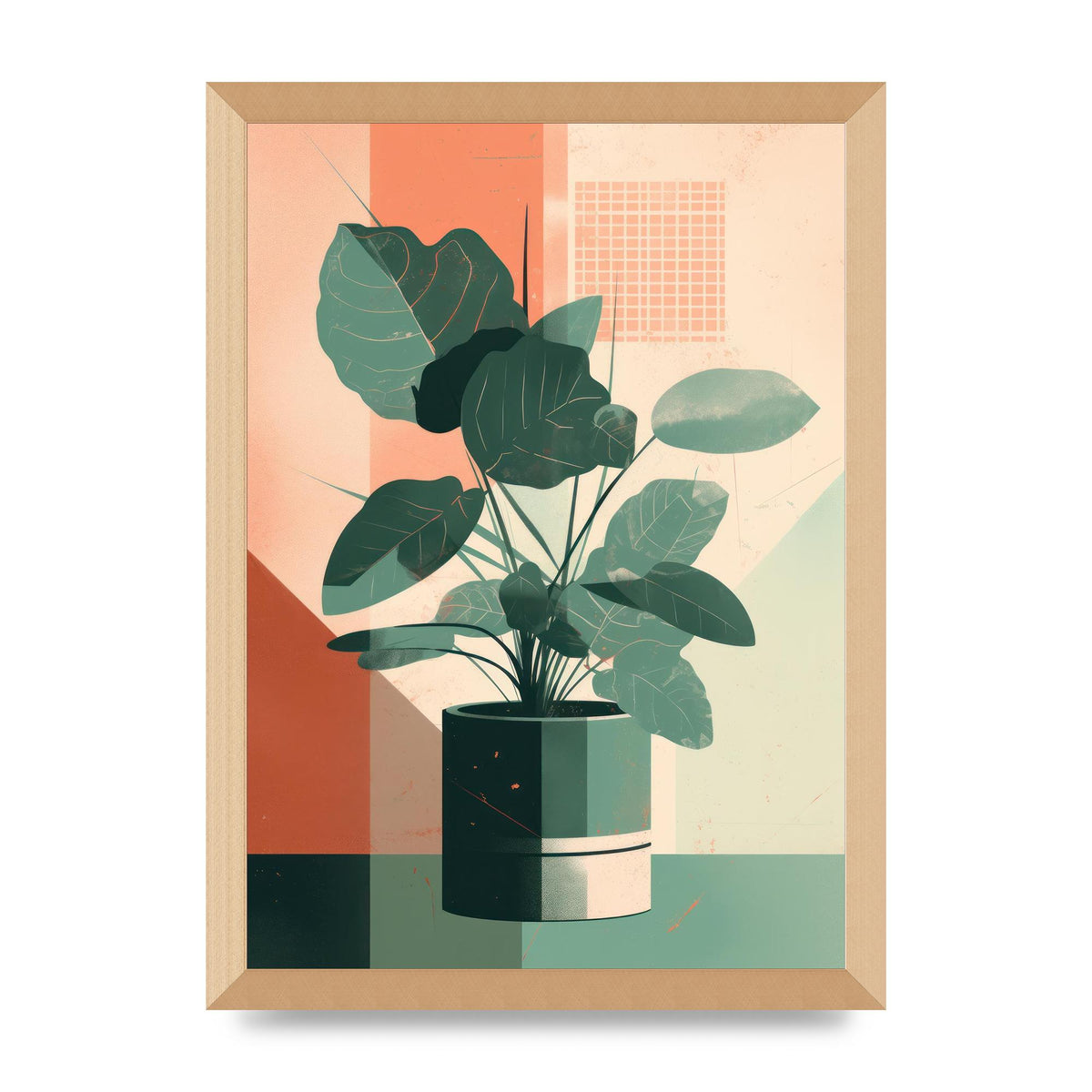 2D Home Plant with Risograph Textures