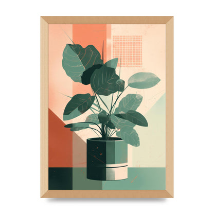 2D Home Plant with Risograph Textures
