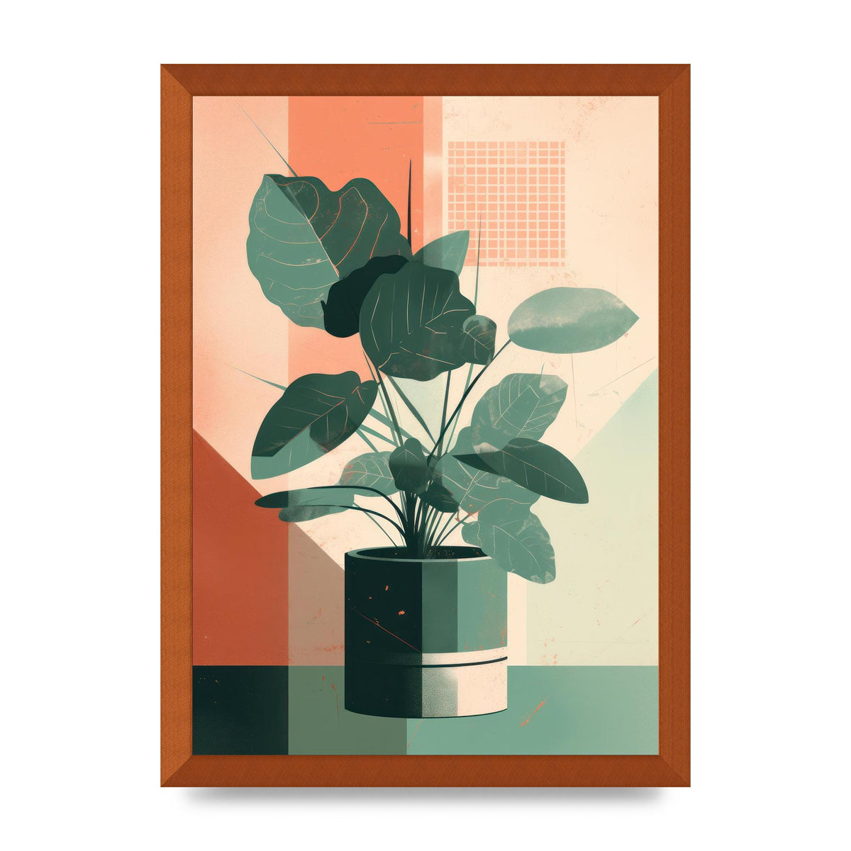 2D Home Plant with Risograph Textures