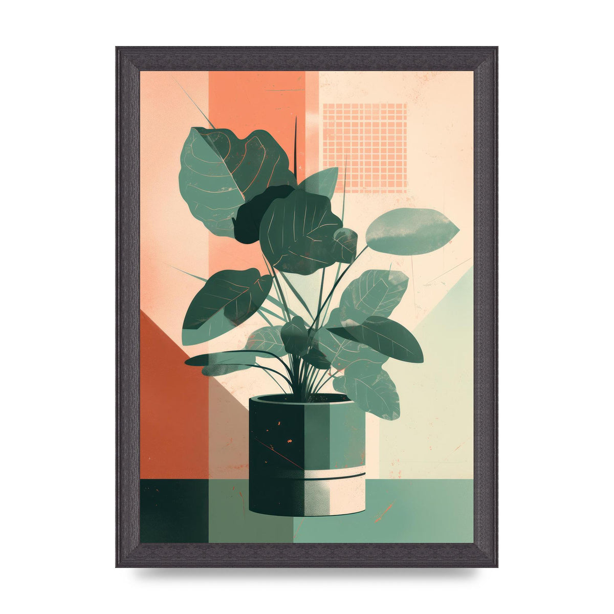 2D Home Plant with Risograph Textures