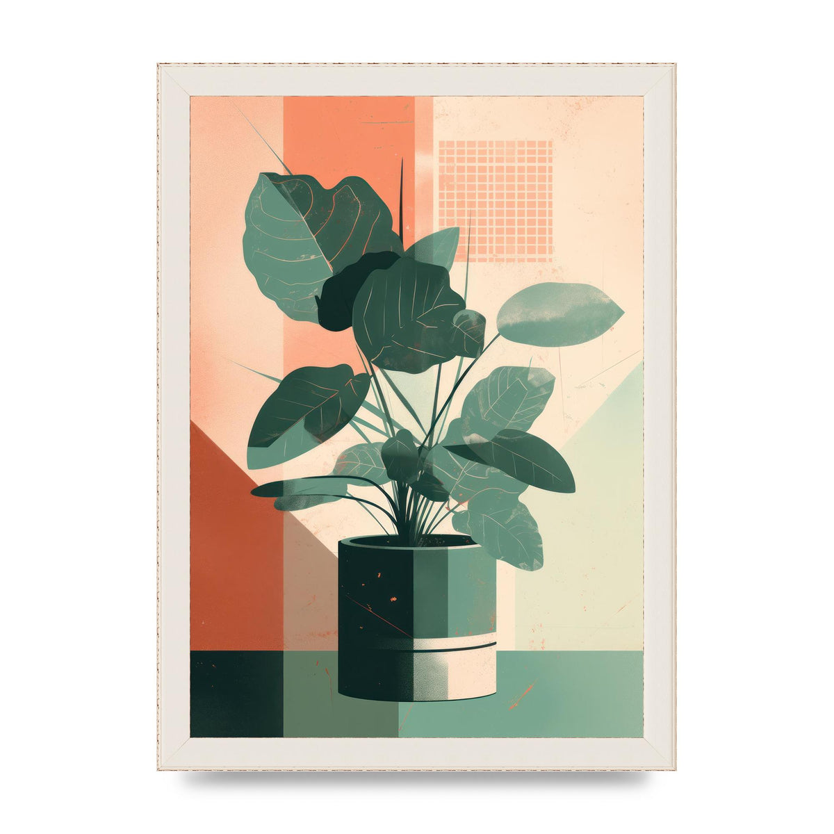 2D Home Plant with Risograph Textures