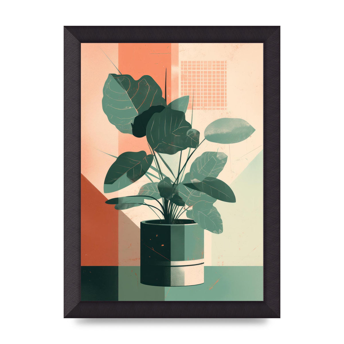2D Home Plant with Risograph Textures