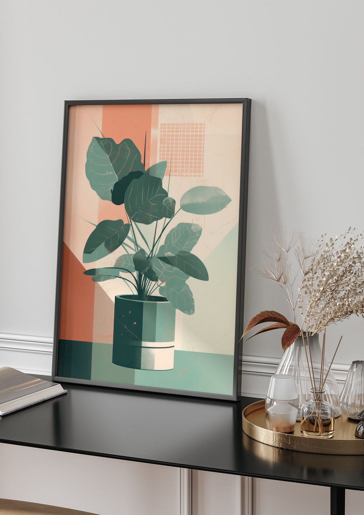 2D Home Plant with Risograph Textures