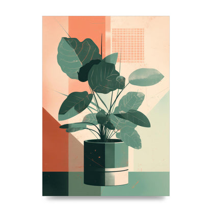 2D Home Plant with Risograph Textures