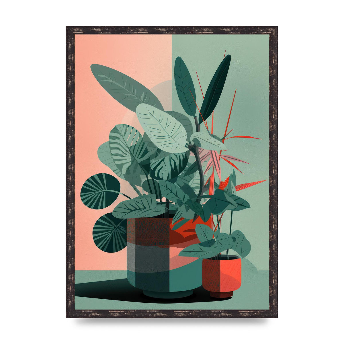 2D Flat House Plant Green Merge