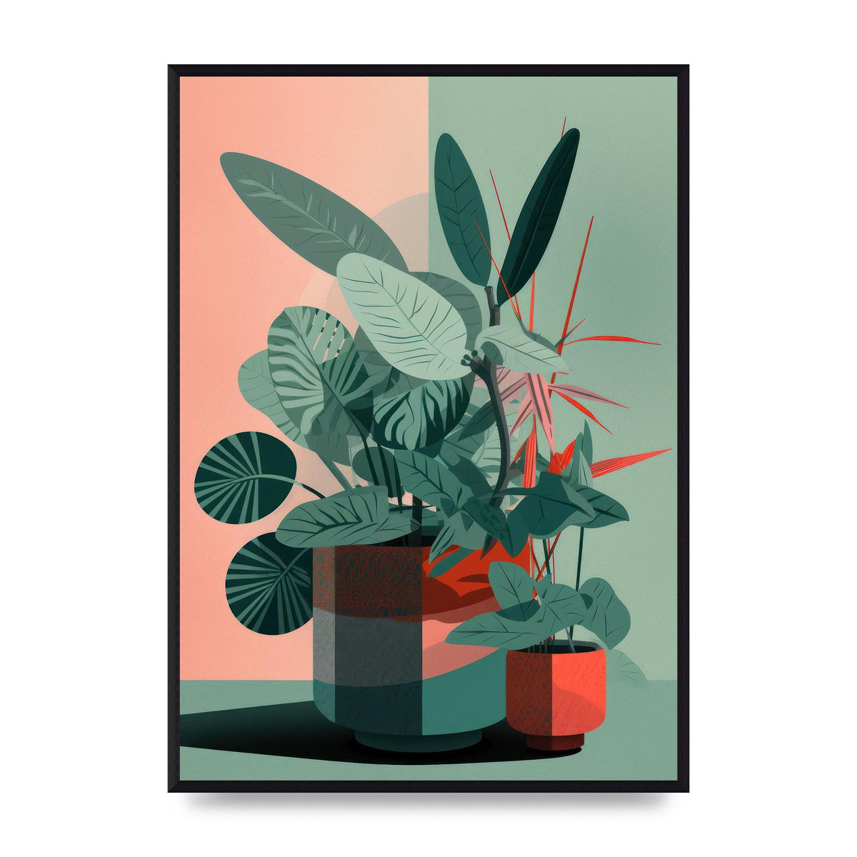 2D Flat House Plant Green Merge