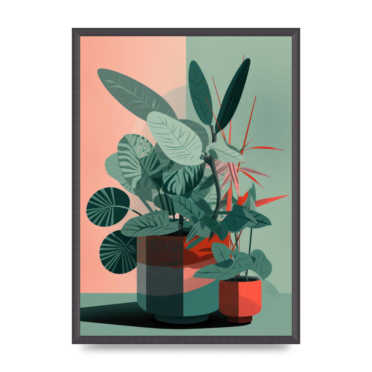 2D Flat House Plant Green Merge