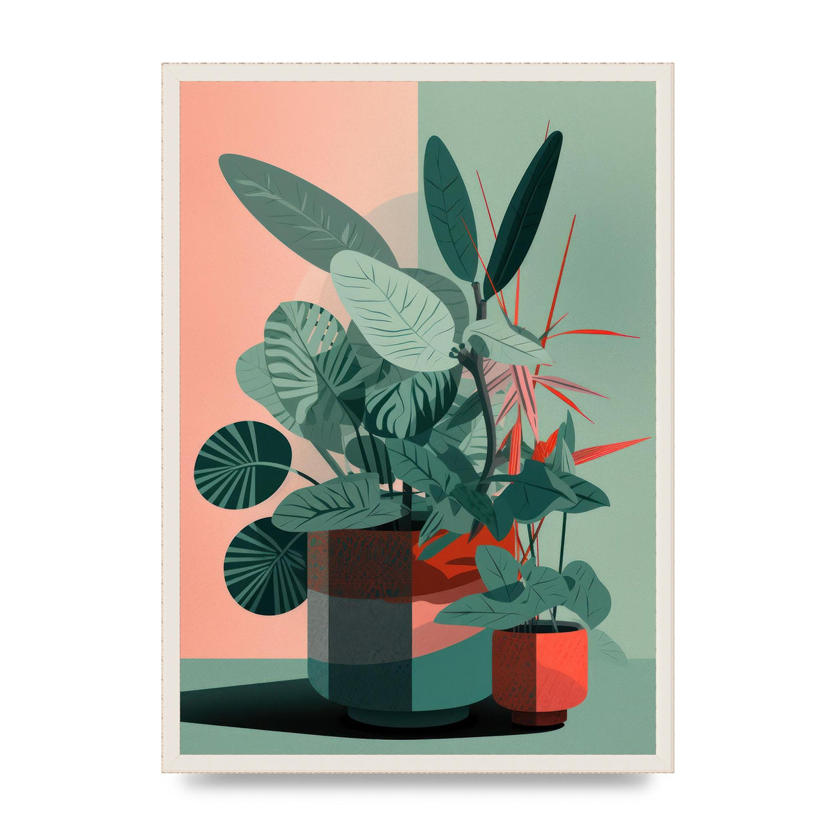 2D Flat House Plant Green Merge