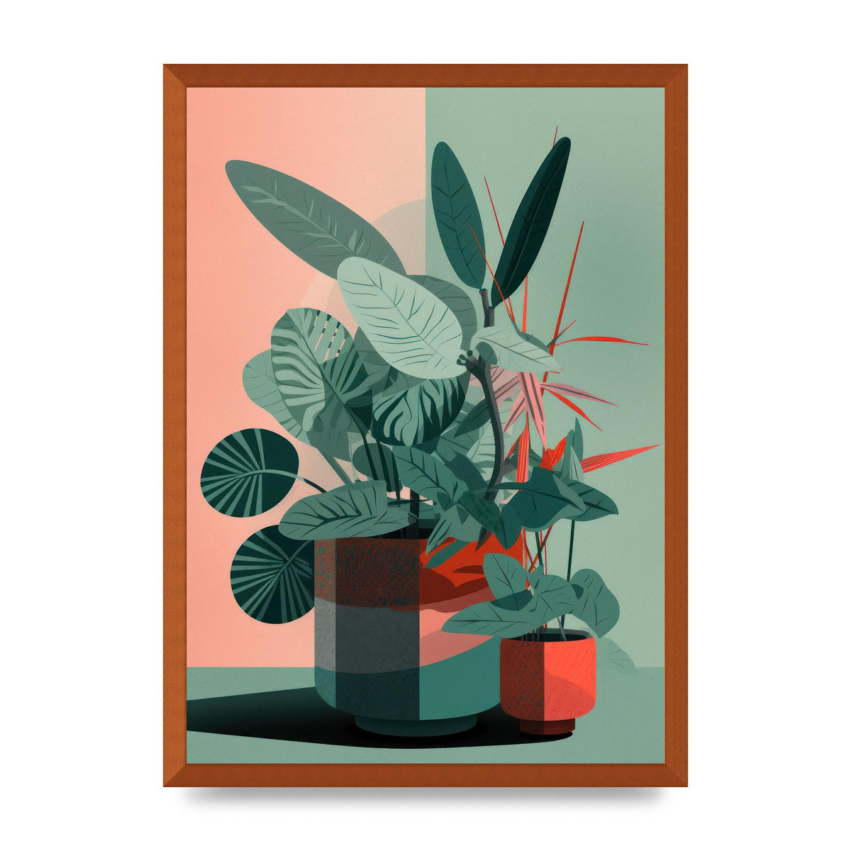 2D Flat House Plant Green Merge