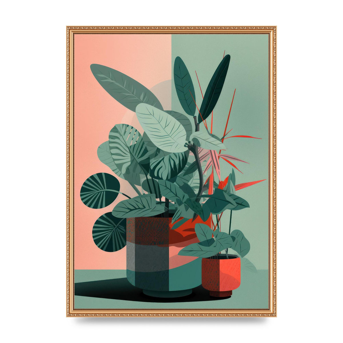 2D Flat House Plant Green Merge