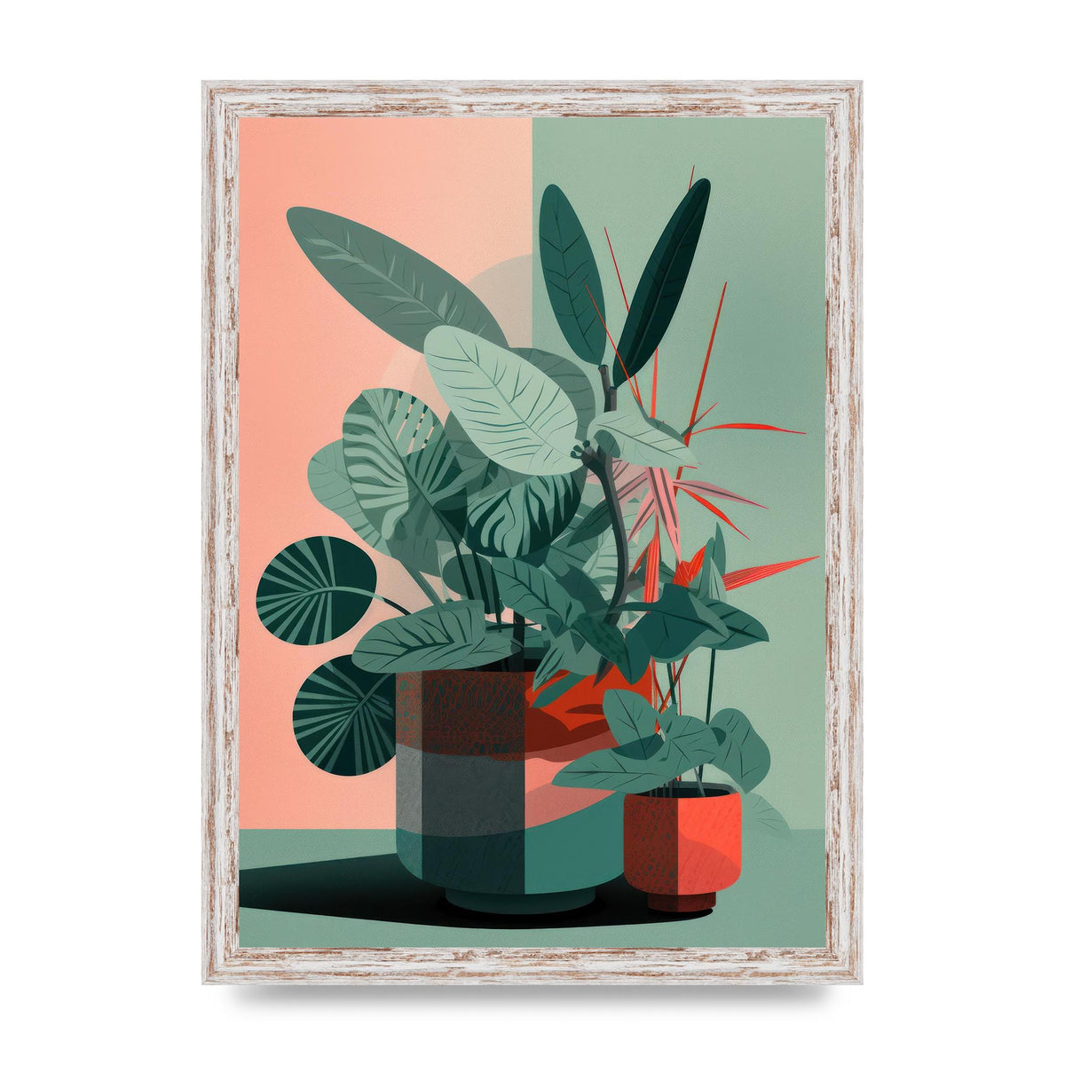 2D Flat House Plant Green Merge