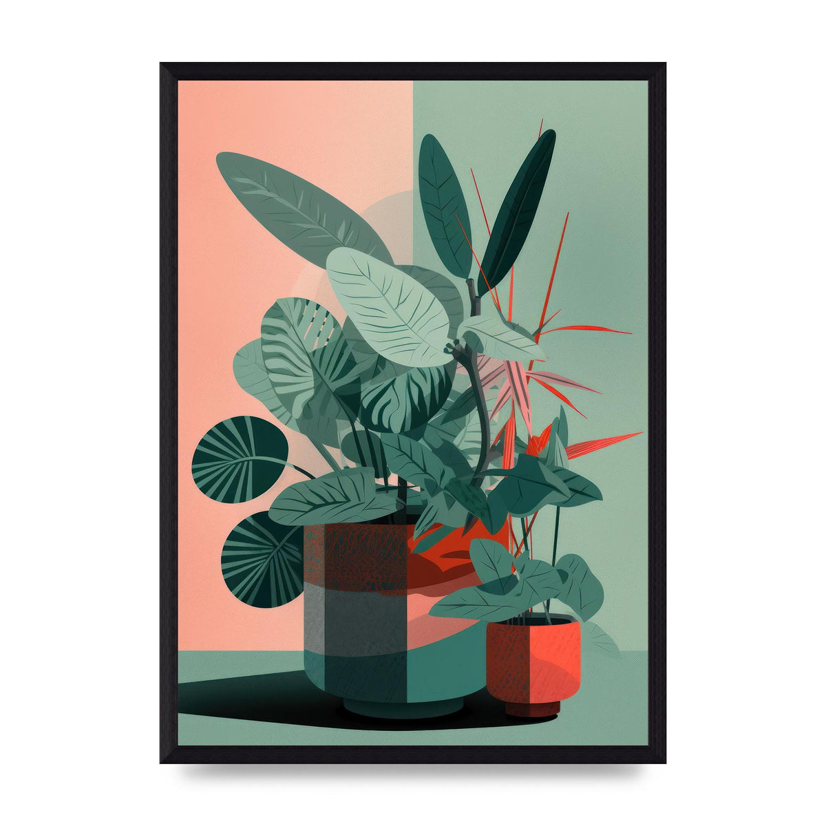 2D Flat House Plant Green Merge
