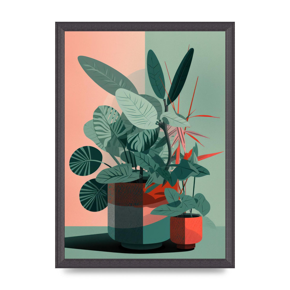 2D Flat House Plant Green Merge