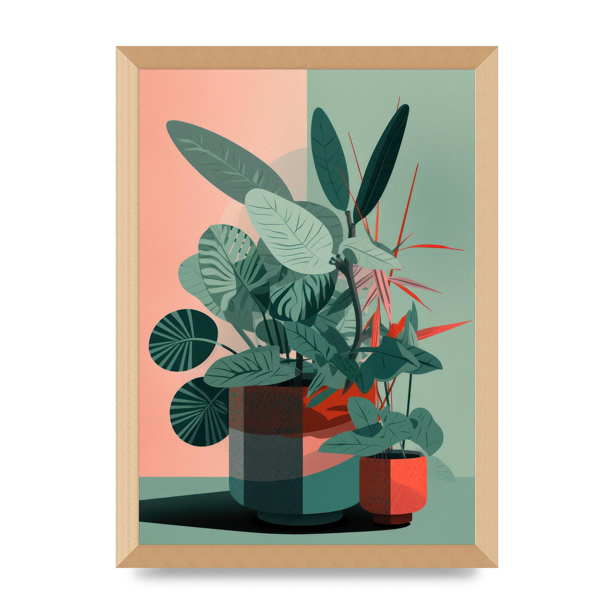 2D Flat House Plant Green Merge