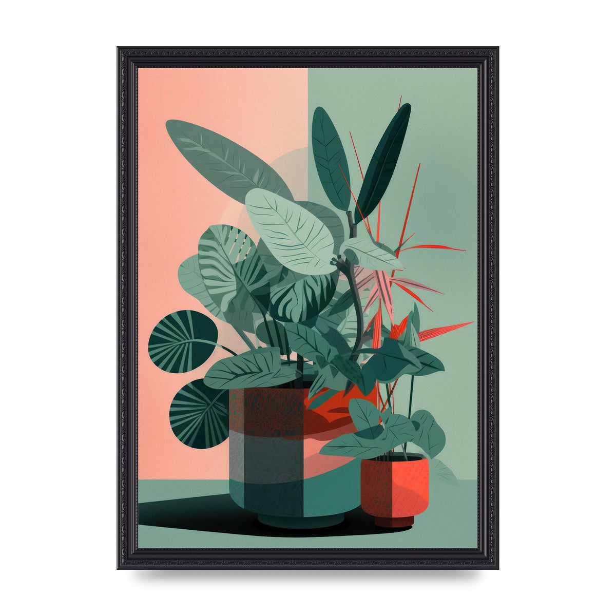 2D Flat House Plant Green Merge