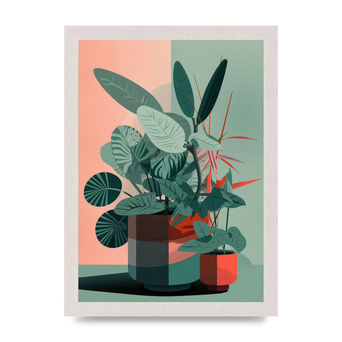 2D Flat House Plant Green Merge