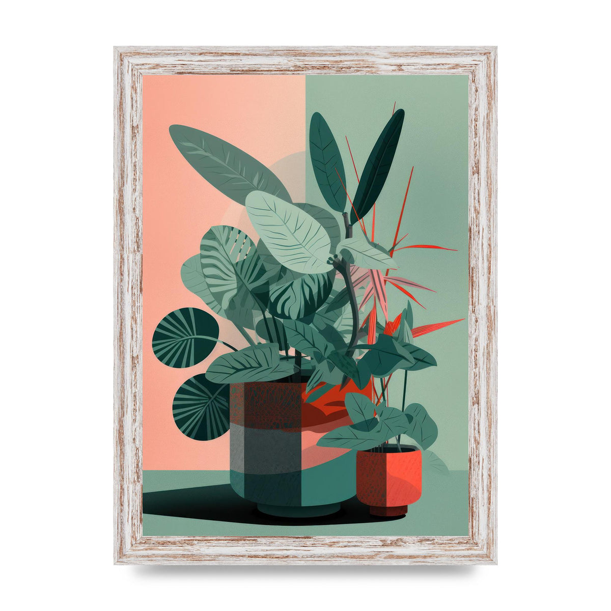 2D Flat House Plant Green Merge