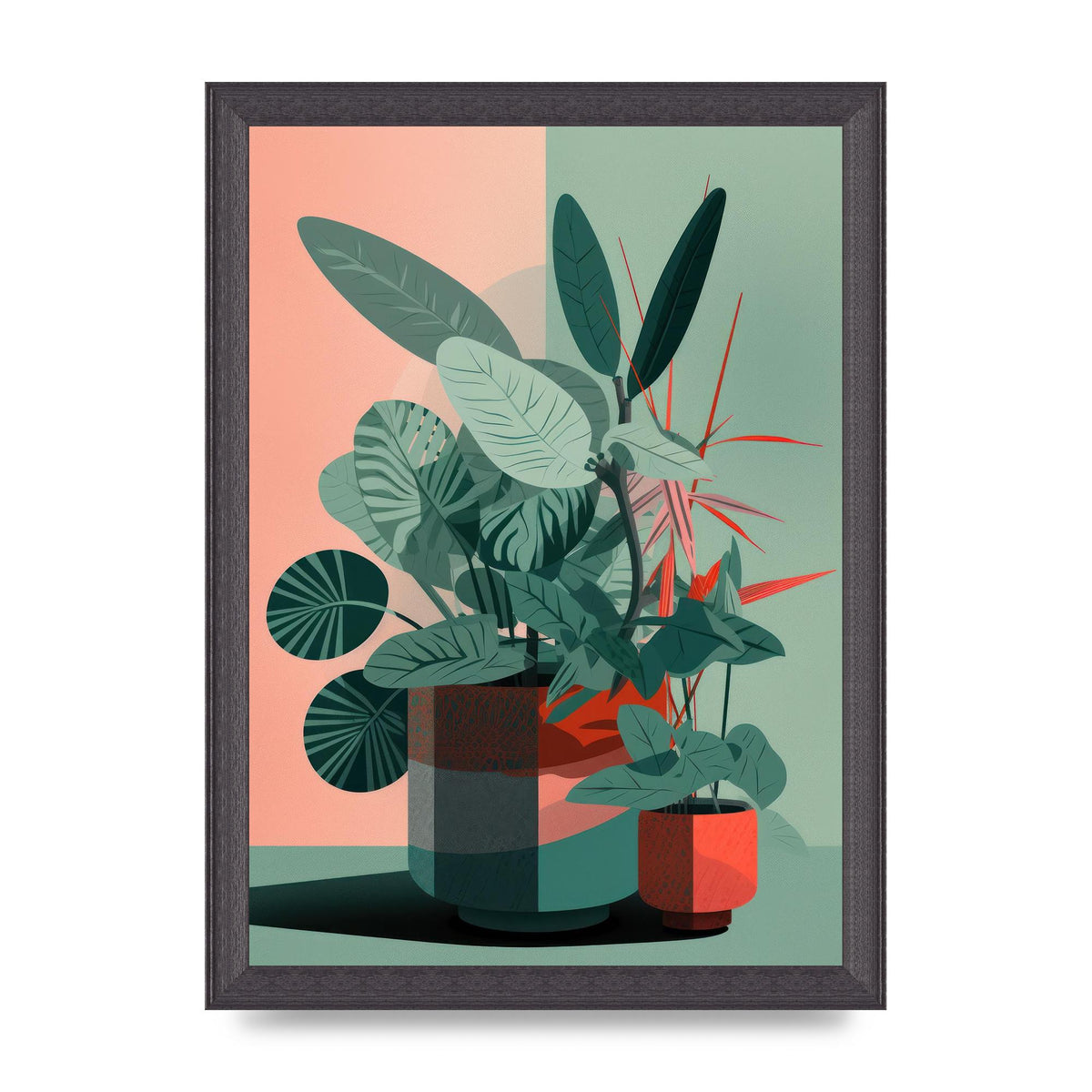 2D Flat House Plant Green Merge