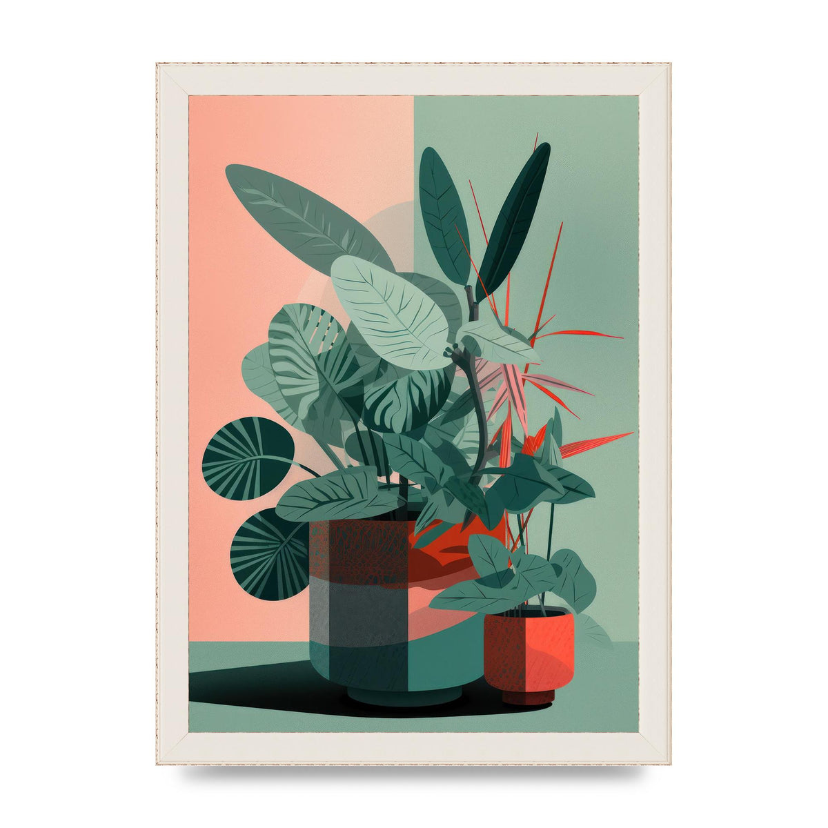 2D Flat House Plant Green Merge