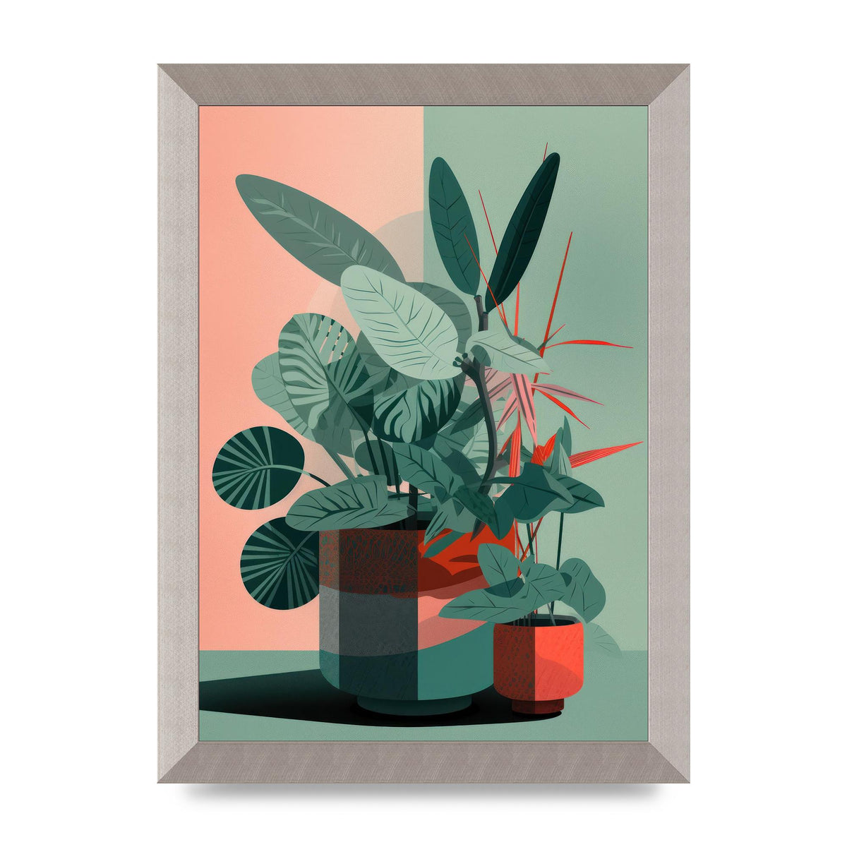 2D Flat House Plant Green Merge