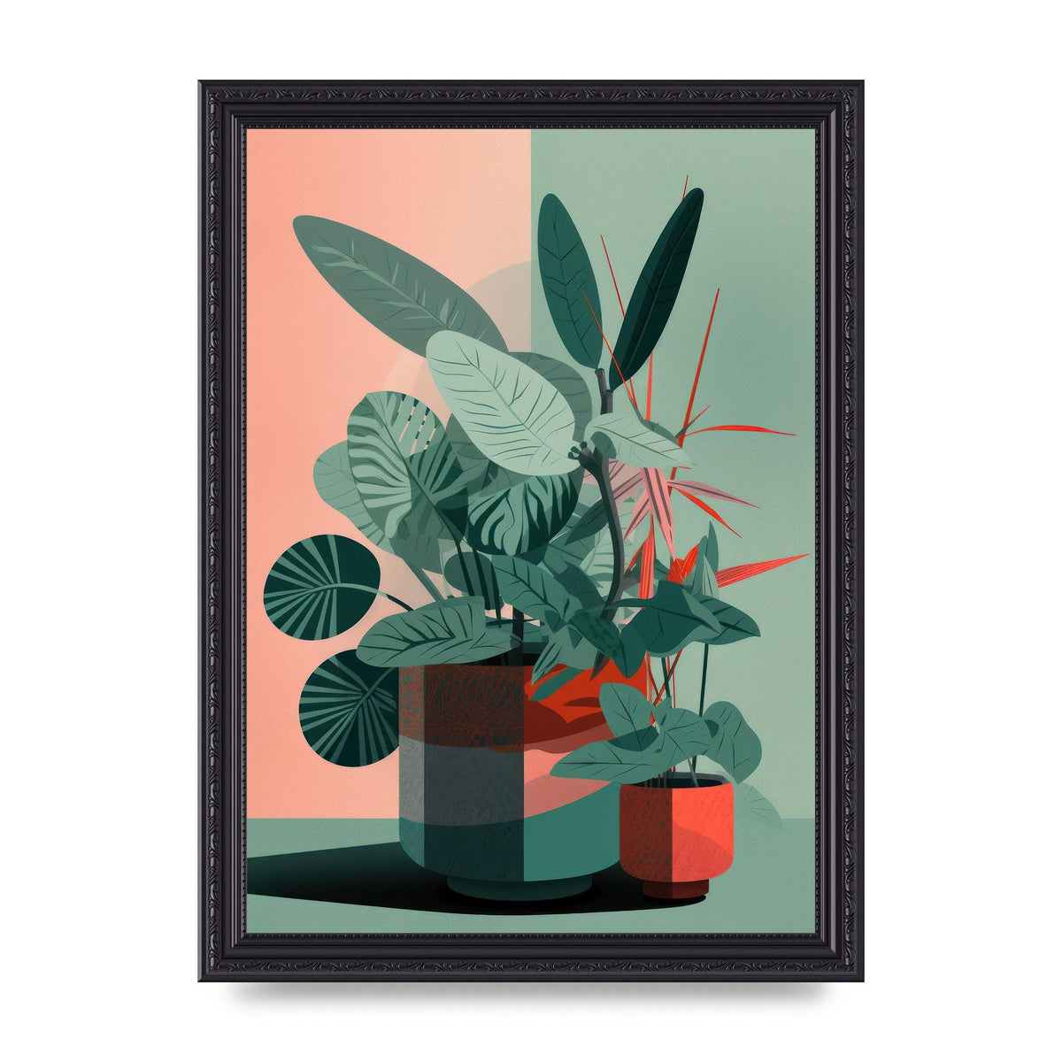 2D Flat House Plant Green Merge