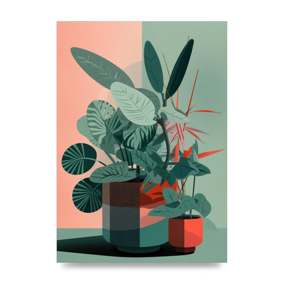 2D Flat House Plant Green Merge