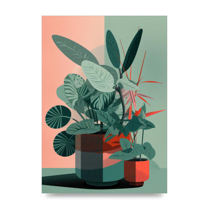 2D Flat House Plant Green Merge